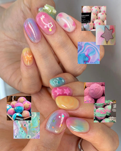 NEKOGEL Bath Bomb 10 Color Syrup Gel Nail Polish Set